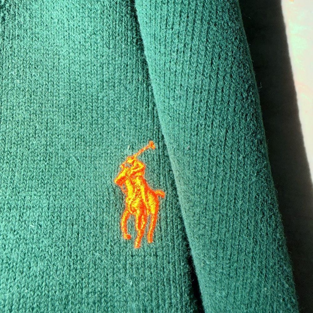 Polo Ralph Lauren 1/4 Zip Sweater Size XL Dark Green Cotton Embroidered Pony - Picture 8 of 8